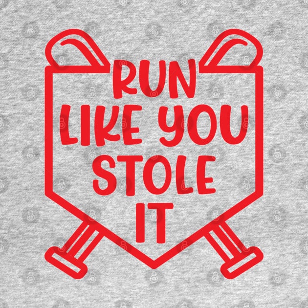 Run Like You Stole It Baseball Softball Funny Cute by GlimmerDesigns